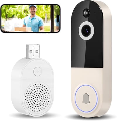 Video Deurbel - Camera Bel - Toegangscontrole Thuis - Intelligente Persoonsdetectie - 14 x 5 x 4 cm - Wit