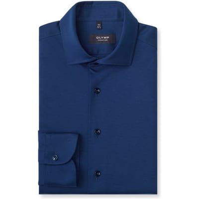 Olymp Signature Overhemd Jersey Donkerblauw (navy) - Maat 40 - Heren - Overhemden Formeel