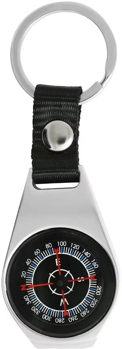 Kompas sleutelhanger - Survival tool - Kampeer gadget - Sleutelaccessoire - Compass keychain - Cadeau - Zinklegering - Jonyx