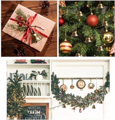 Set van 20 Vintage Bronzen Klokken voor Creatieve Projecten, Kerstdecoratie, DIY Sieraden en Windgong Accessoires