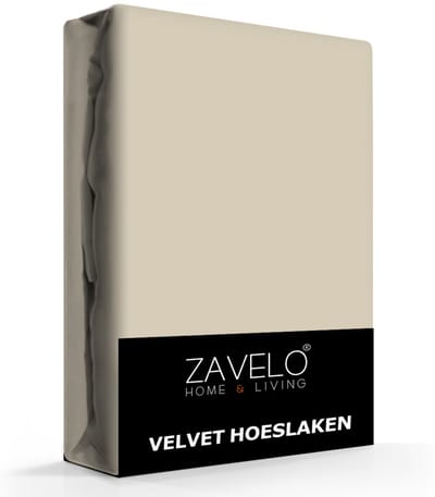 Zavelo Flanel Velvet Hoeslaken Taupe/Grijs-1-persoons (90x200 cm)