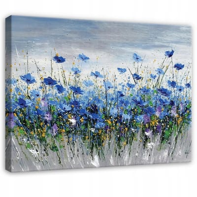 WALLARENA - Schilderij op canvas - 100x70 cm - bloemen aquarel natuur - Geschikt voor slaapkamer, woonkamer, keuken