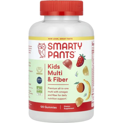 SmartyPants, multivitaminen en voedingsvezels voor kinderen, citroen, sinaasappel & aardbei-banaan, 120 gummies