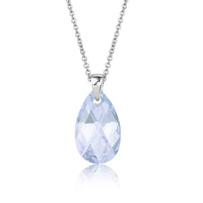 Montebello Ketting Jan DZ474H - Swarovski Druppel - 925 Zilver Gerhod. - 16mm - 40cm
