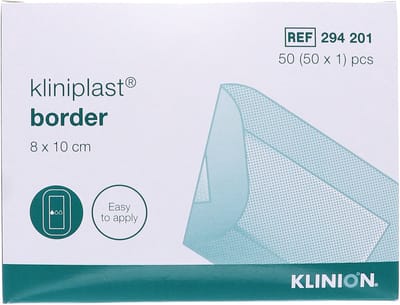Kliniplast Border eilandpleister, 8x10cm, steriel, 50 stuks