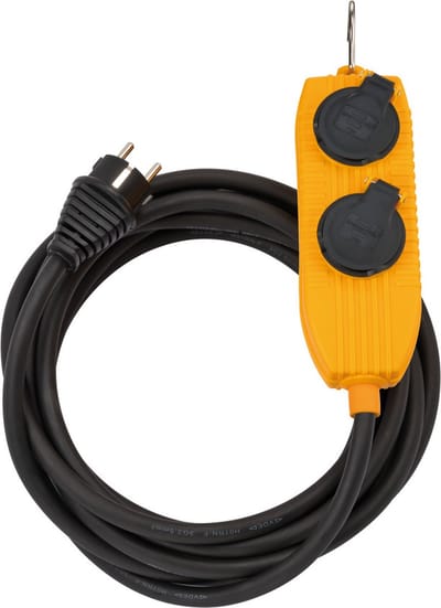 Brennenstuhl Bouwplaatsen-kabel IP54 met contactdozenblok 5m zwart
