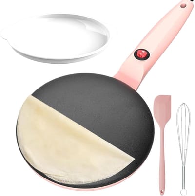 Pannenkoekenmaker - Crepe pan - Snelle maaltijden - Automatische temperatuur - 20x42 cm - Roze