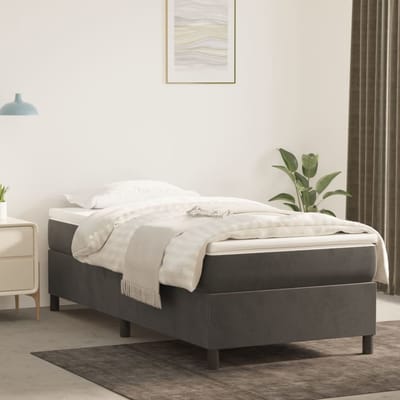vidaXL - Boxspring - bed - 90x190 - cm - fluweel - donkergrijs
