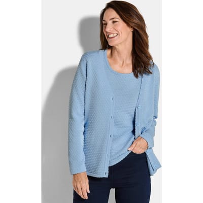 Tricot jasje met stippenmotief - lichtblauw - Gr. 25 van Goldner Fashion