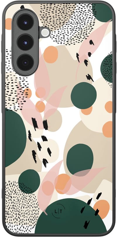 Leuke Telefoonhoesjes - Hoesje geschikt voor Samsung Galaxy A16 - Abstract painted - Backcover zwart - Print / Illustratie - Bruin