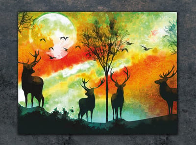 TMK ArtDeko - Snijplank van glas - 30x22 cm - Hertenprint