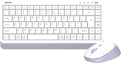 Meetion Mini 5000 - Draadloze Toetsenbord en Muis Set - Bluetooth & 2.4G - Compact Design - Stille Toetsen - Instelbare DPI - Wit