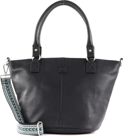 FREDsBRUDER Leren Schoudertas Triangle Shopper Black Zwart