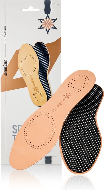 Springyard Therapy inlegzolen leer - voor sneakers en geklede schoenen - tegen geurtjes - maat 46