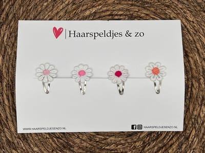 Haarspeldje flower setje 5 - bloemen - voorjaar - zomer - 3 cm speldjes