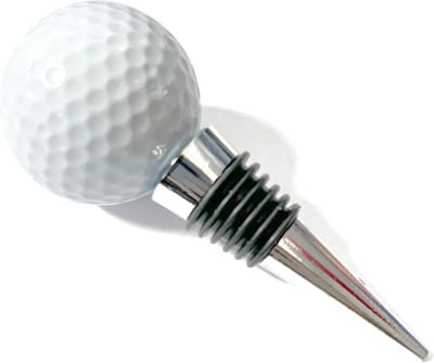 SnelShoppen - Golfbal Wijnfles Stopper - Rode Wijn Flesdecoratie - Ideaal Cadeau voor Golf en Wijn Liefhebbers - Goud/Zilver/Roségoud/Zwart/Wit - Hoog