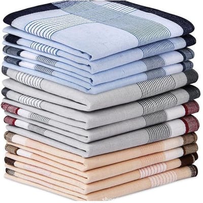 12-delige heren zakdoek set - Klassieke pochet set - Kleurrijke zakdoeken - Grote zakdoek 40 cm x 40 cm - Zacht gestreept katoen - Geschikt voor bruiloften, avondjes uit en zakelijke gelegenheden