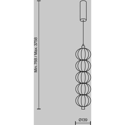 Maytoni LED hanglamp Golden Cage, verticaal, Ø 13,9 cm