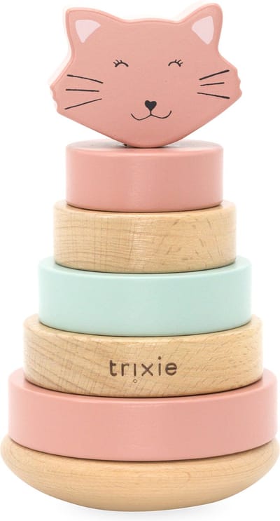 Trixie Houten Stapeltoren - Mrs. Cat - Houten stacking toy - Educatief speelgoed - Voor Jongens & Meisjes - Kat