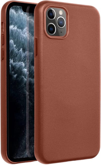 Casify Leren Hoesje geschikt voor MagSafe iPhone 11 Pro Max Hoesje - Omber