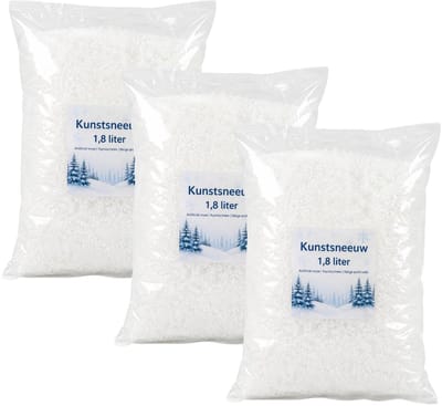 Bellatio Design Kunstsneeuw - 3x - 1.8 liter - wit - in zak - nepsneeuw