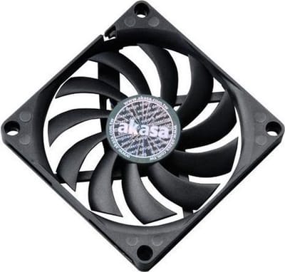Akasa AK-FN076 Slimline PC-ventilator Zwart (b x h x d) 80 x 80 x 10.8 mm