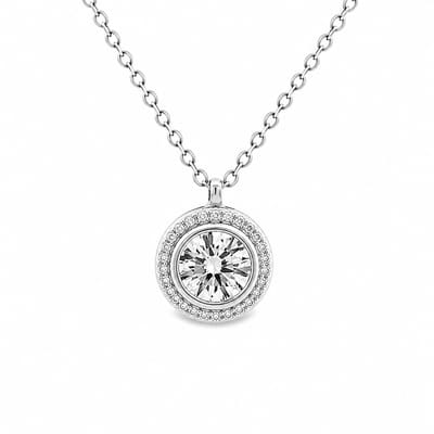 Juwelier Zwartevalk - Zilveren (gerhodineerd) ketting met zirkonia hanger - 25.269