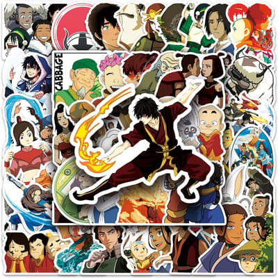 1050 Stuks Avatar The Last Airbender Anime Stickers Skateboard Gitaar Laptop Skateboard Beker Bagage Klassieke Speelgoedsticker Voor Kind black