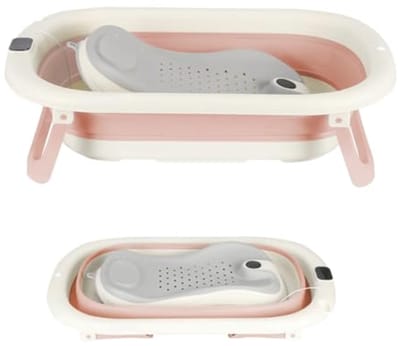Opvouwbaar Babybad met Thermometer en Badkussen - Compact en Draagbaar