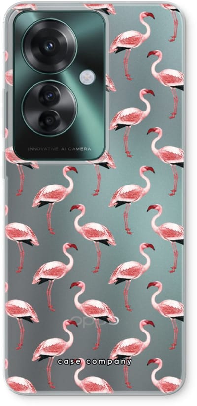 Case Company® - Hoesje geschikt voor Oppo Reno 11 F hoesje - Flamingo - Soft Cover Telefoonhoesje - Bescherming aan alle Kanten en Schermrand