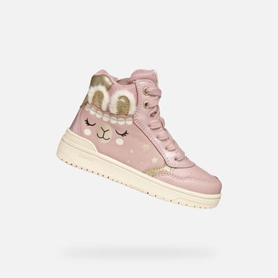 GEOX WASHIBA MEISJES Sneakers - ANTIEK ROZE/PLATINA - Maat 27