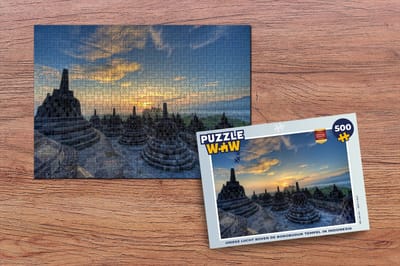 Puzzel Unieke lucht boven de Borobudur tempel in Indonesië - Legpuzzel - Puzzel 500 stukjes