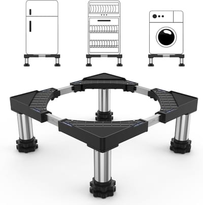 Wasmachine frame met een draagvermogen van 200 kg, verstelbare basis voor wasmachines en drogers, breedte 44.8-69 cm, hoogte 13-17 cm