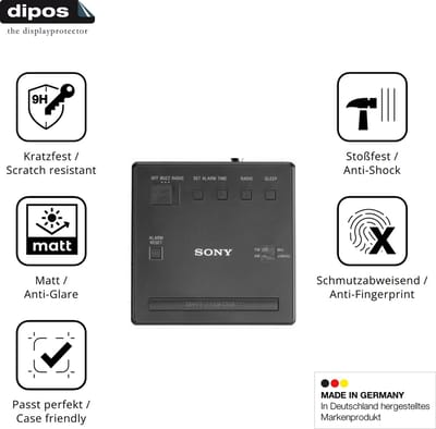 dipos – 2x Matte Pantserfolie geschikt voor Sony ICF-C1 | 9H Screenprotector