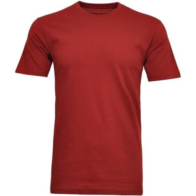 Ragman T-Shirt Uni Round Neck Single Jersey Wijnrood / male