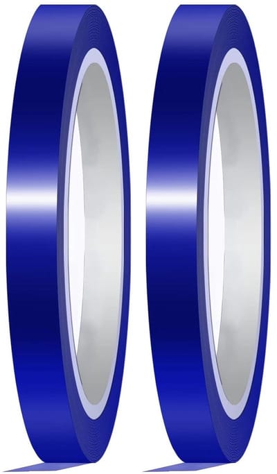 Hittebestendige Tape - Isolatietape - 20mmx33m - Vinyl - Sublimatie Kunst - Ambachten - Hoge Temperatuur - Blauw - Doe-Het-Zelf - Rollen - Thermische Plakband - Geschikt voor - Kunst - 2 Stuks.