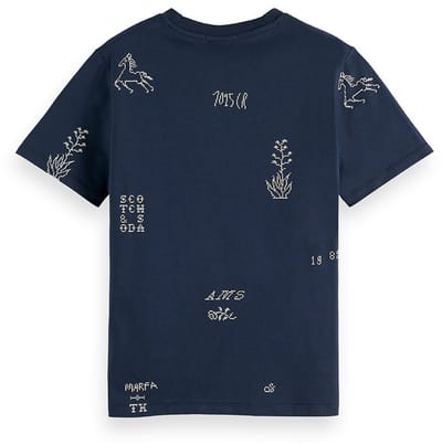 Scotch & Soda Printed Regular Fit T-Shirt