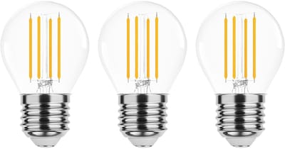 Modee E27 LED Lamp 4W - 470lm - 4000K - Neutraal Wit - LED Filament Globe Mini P45 - Vervangt 40W Halogeen Gloeilamp - 3 stuks