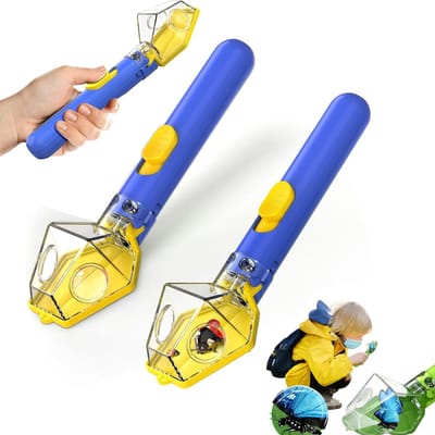 Insectenvanger met 6x vergrootglas- Lange Steel - Spinnenvanger - Vliegenvanger - Insectenpotje voor kinderen - Insect catcher - Insectenkijker - Insectendoos - Insectenzuiger - Insectenpotje - Spinnen verjager - Wespenval - Wespenverjager - 2 Stuks