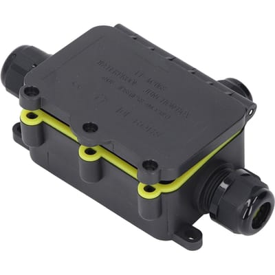 Boîte de Jonction Étanche 3 Voies IP68 Plastique Boîte de Câble d'Alimentation Électrique Externe pour Éclairage Extérieur