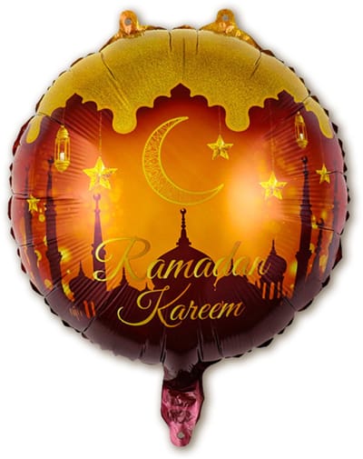 BTH - Folie Ballon - Ramadan Kareem - Eid Mubarak - Decoratie - Oranje - Islamitische Versiering - Helium Ballonnen