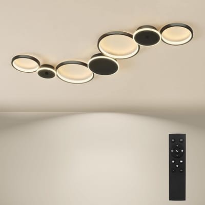 Dimbare LED Plafondlamp Zwart Rond 62W - Warm Wit tot Koel Wit Licht met Afstandsbediening