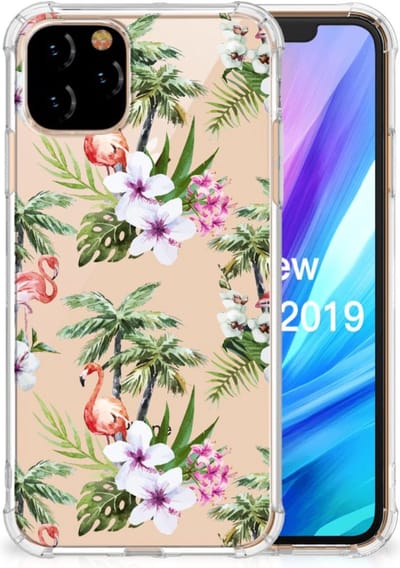 Apple iPhone 11 Pro Case Anti-shock Flamingo Palms