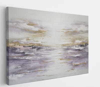 Saammp Canvas Schilderij - Pastel - Paars - Abstract - 45x30 - Foto op canvas - Wanddecoratie - Muurdecoratie Woonkamer - Slaapkamer decoratie - Canvas Print