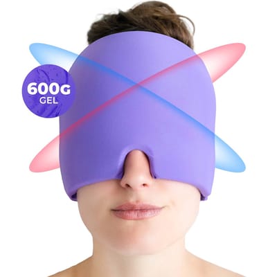 Ryce® Migraine Muts - Masker - Hoofd - Extra Dik 600G - Warmte & Koude Therapie - Hot Cold Pack - Pijn - Paars