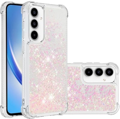 Coverup Hoesje - Geschikt voor Samsung Galaxy A37 Hoesje - Coverup Liquid Glitter Back Cover - Roze