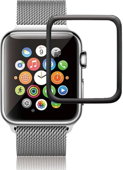 WAEYZ - Screenprotector geschikt voor Apple Watch 1/2/3 38 mm Full Cover Film Screen protector - Volledige Scherm Bescherming Beschermglas