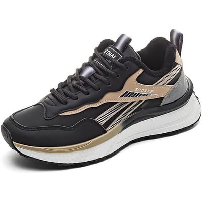 Fleece Sportschoenen Dames Nieuwe Koppel Casual Schoenen Ins Platform Forrest Gump Schoenen Warme en Verdikte Katoenen Schoenen 40 zwart