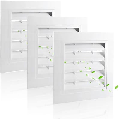 Dailygoods- Ventilatieafdekking Robuust Aluminium - Ventilatierooster Wit - Vierkant Design - 25 x 25 x 3,8 cm - Duurzaam - Bescherming tegen Regen en Vuil