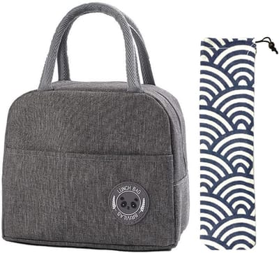 SnelShoppen - Lunch Tas voor Vrouwen, Geïsoleerde Koeltas, Waterdicht, Lekvrij, Lunch Organizer voor Mannen, Meisjes, Buiten Picknick Grijs, 22x14x21